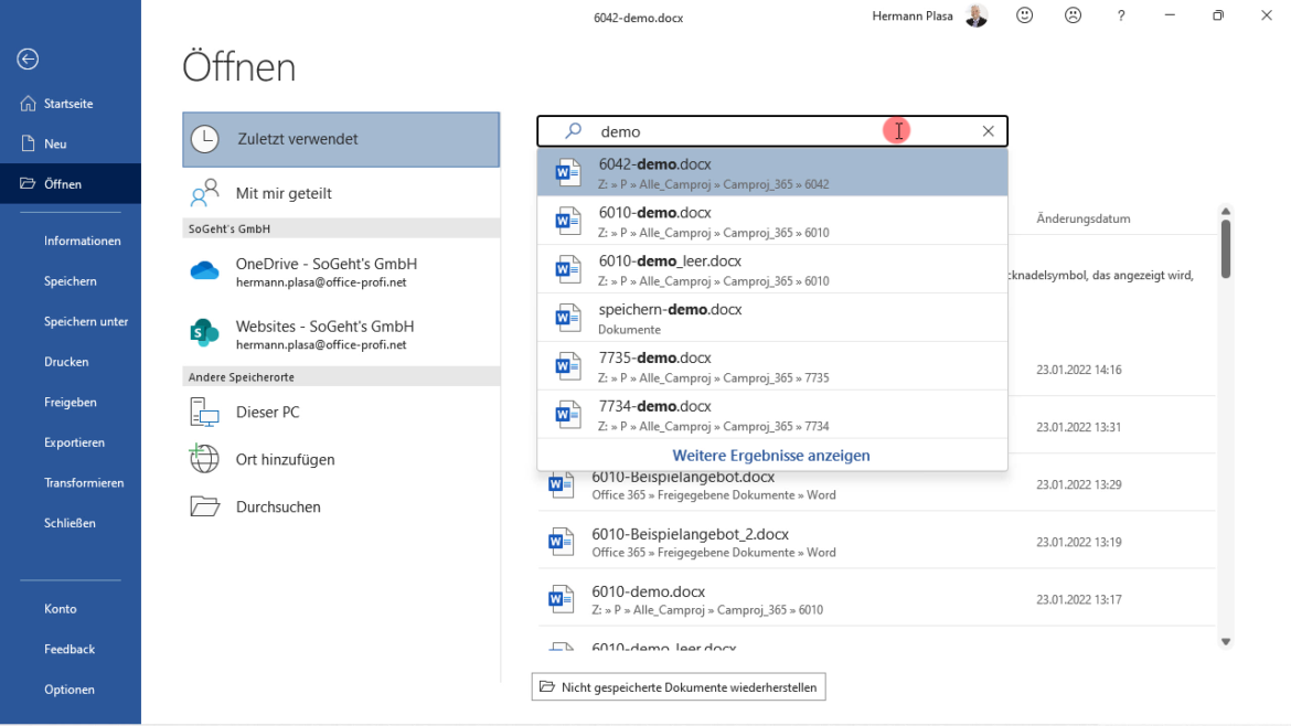 Office 365: Blitzschnelle Dateisuche mit wenigen Klicks