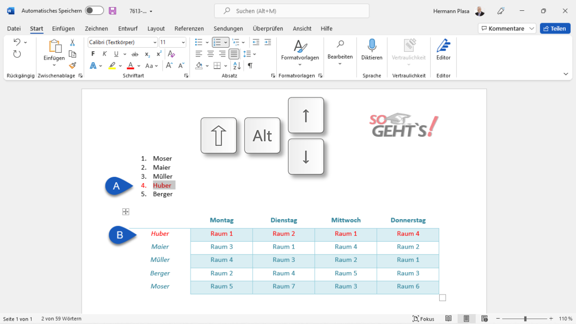 Office 365 - Formate per Tastatur kopieren und einfügen