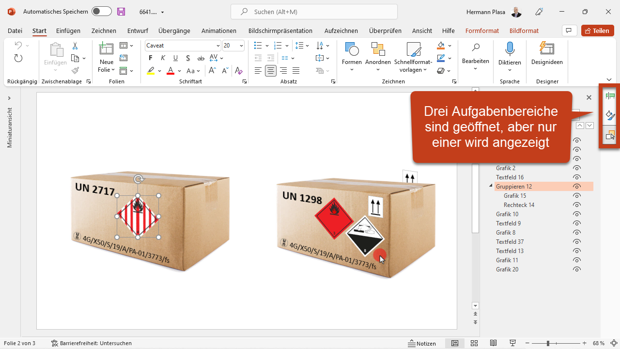 Microsoft Office 365 Tipp: Aufgabenbereiche anordnen, Bild 1