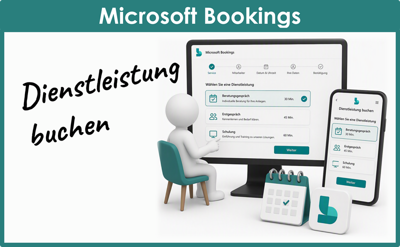 Microsoft Lernvideo Bookings 03 Dienstleistung Buchen